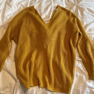 V Neck Sweater With Twist In Back